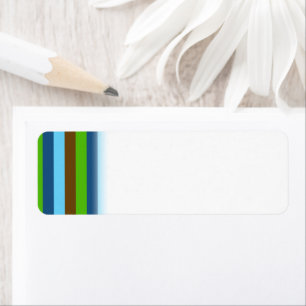 Green Blue Brown Vertical Lines Earth Day Return Address Label