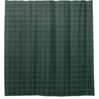 Green Blue Burgundy Tartan Plaid Shower Curtain