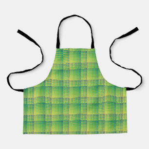 Green Blue Checker Abstract Pattern Apron