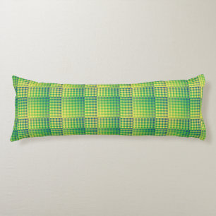 Green Blue Checker Abstract Pattern Body Cushion