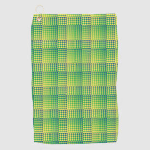 Green Blue Chequered Abstract Pattern Golf Towel