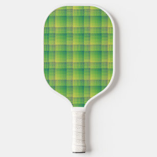 Green Blue Chequered Abstract Pattern Pickleball Paddle