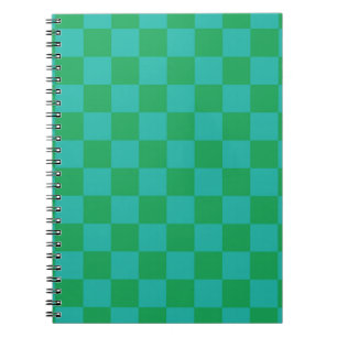 Green Blue Chequered Gingham Pattern Notebook