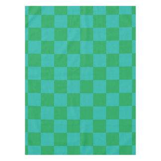 Green Blue Chequered Gingham Pattern Tablecloth
