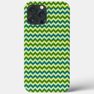 Green Blue Chevron Zigzag iPhone 13 Pro Max Case