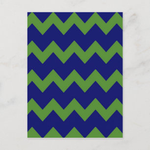 Green Blue Chevrons Postcard
