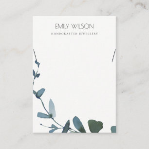 GREEN BLUE COIN EUCALYPTUS FAUNA NECKLACE DISPLAY BUSINESS CARD
