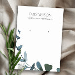 GREEN BLUE COIN EUCALYPTUS FOLIAGE EARRING DISPLAY BUSINESS CARD<br><div class="desc">If you need any further customisation please feel free to message me on yellowfebstudio@gmail.com.</div>
