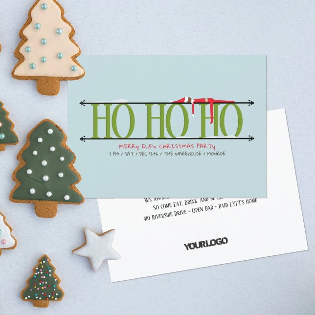 Green & Blue Elf Shenanigans Staff Christmas Party Invitation (Creator Uploaded)