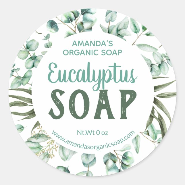 Green Blue Eucalyptus Infused Soap Labels (Front)