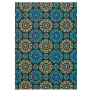 Green blue fractal pattern tablecloth