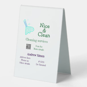 Green blue gitter clean mop add name address q r b