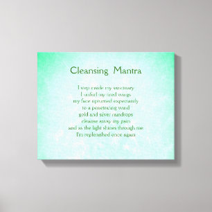 Green Blue Inspirational Energy Cleansing canvas Print