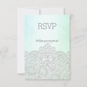 Green blue lace elegant all event rsvp response