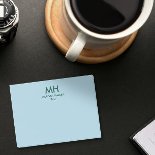 Green Blue Minimal Clean Initials Post-it Notes