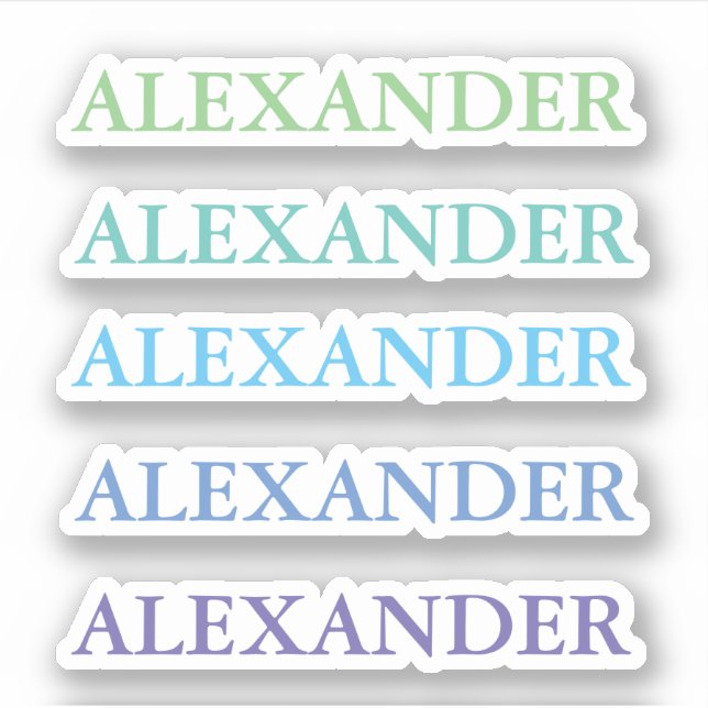 Green blue Name clear Back to School stickers (Front)