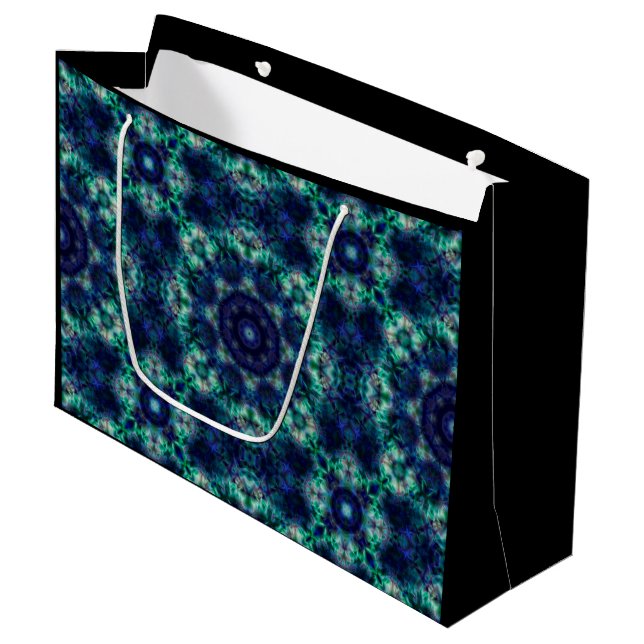 Green blue  ornament large gift bag (Front Angled)