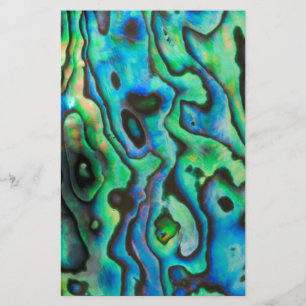 Green blue paua abalone shell stationery