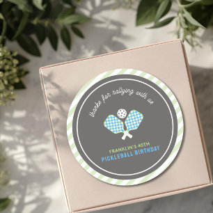 Green & Blue Pickleball Thanks For Rallying   Classic Round Sticker