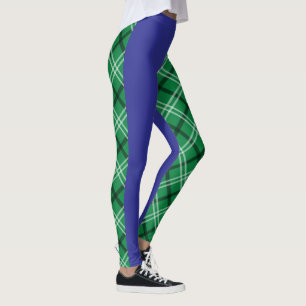 Green & Blue Plaid  Leggings