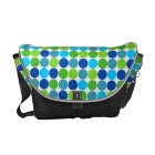 Green Blue Polka Dots Messenger Bag