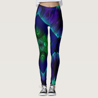 Green Blue Purple Abstract Leggings