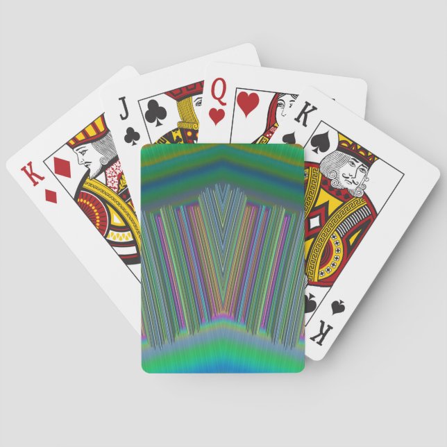Green Blue Purple Design Playing Cards ~ Original (Back)