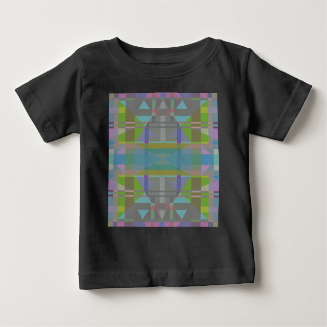 Green Blue Purple Geometric Baby T-Shirt (Front)