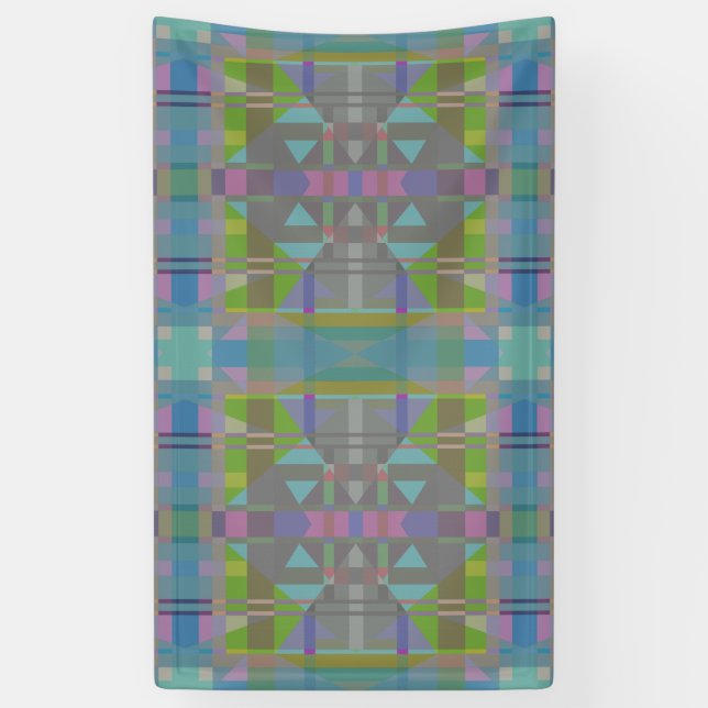 Green Blue Purple Geometric Banner (Vertical)