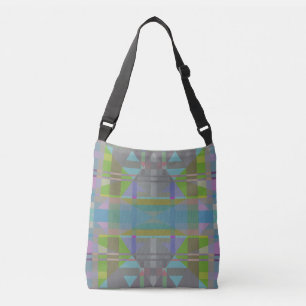Green Blue Purple Geometric Crossbody Bag