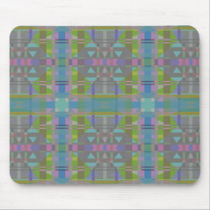 Green Blue Purple Geometric Mouse Pad