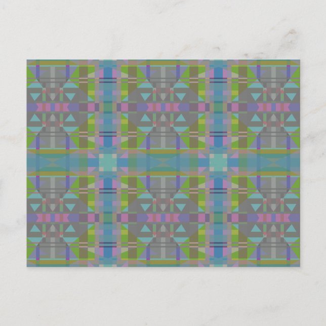 Green Blue Purple Geometric  Postcard (Front)