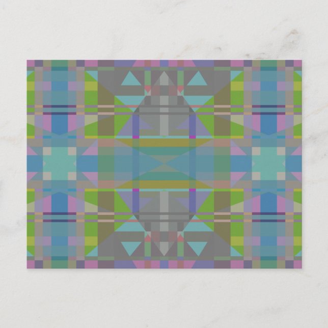 Green Blue Purple Geometric Postcard (Front)