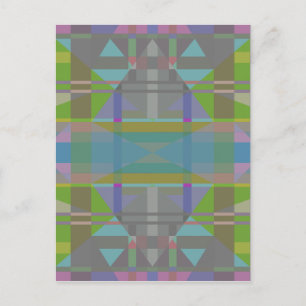 Green Blue Purple Geometric Postcard
