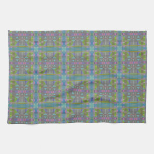 Green Blue Purple Geometric Tea Towel