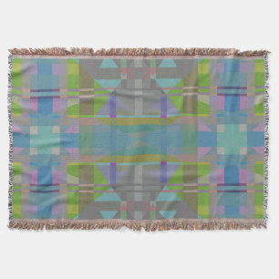 Green Blue Purple Geometric Throw Blanket