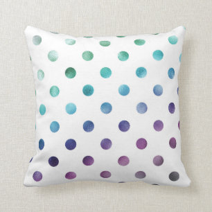 Green Blue Purple Rainbow Metallic Faux Foil Cushion