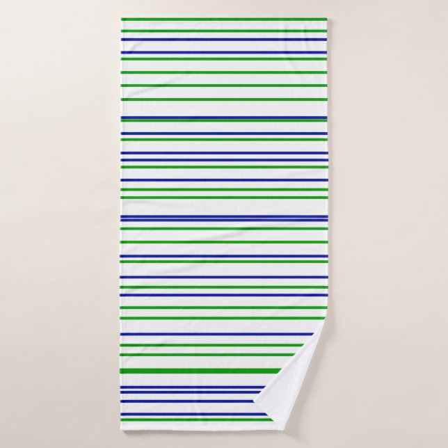 Green blue purple stripes modern custom pattern  bath towel (Bath Towel)