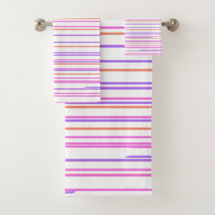 Green blue purple stripes modern custom pattern  bath towel set