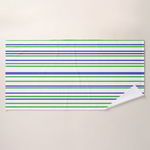Green blue purple stripes modern custom pattern bath towel set
