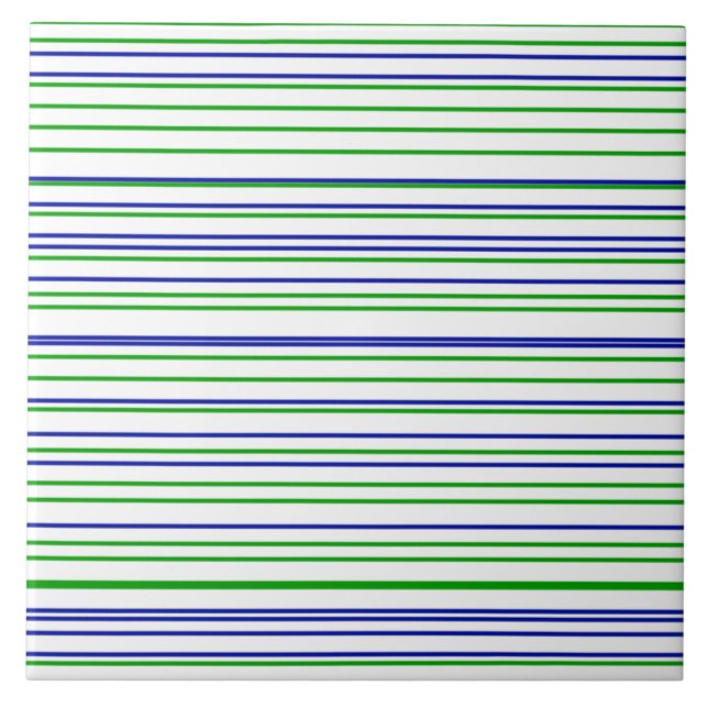 Green blue purple stripes modern custom pattern  ceramic tile (Front)