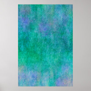Green Blue Purple Watercolor Background Poster