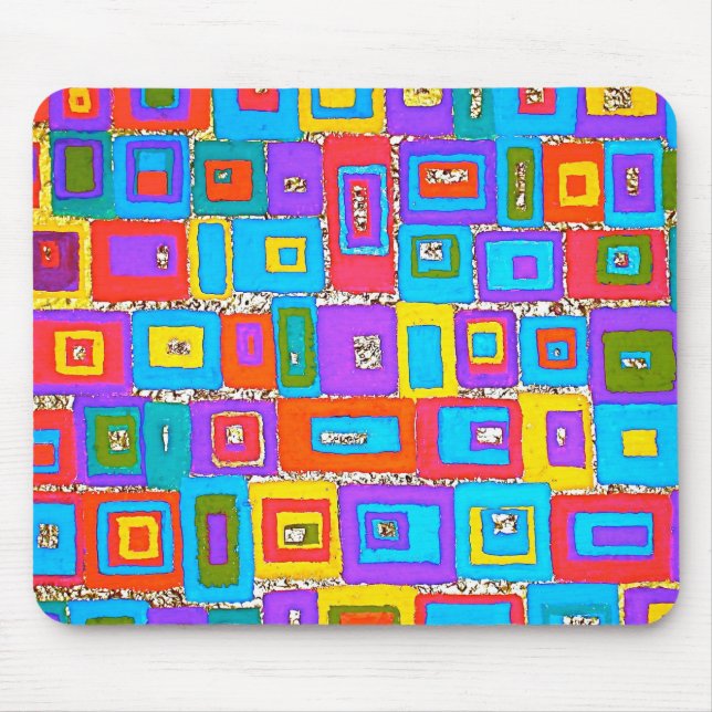 GREEN & BLUE RECTANGLES MOUSEPAD (Front)