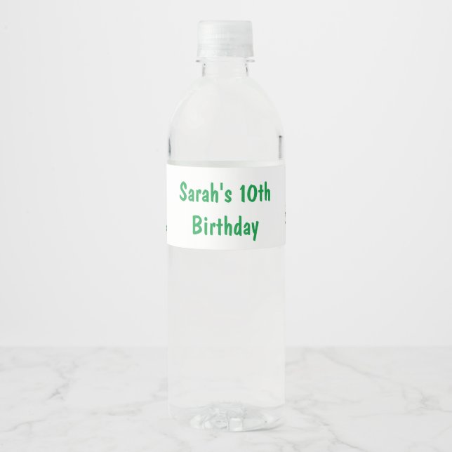 Green & Blue Rollerskate Water Bottle Label (Front)
