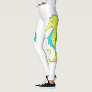 Green Blue Sea Horse Seahorse Ocean Beach Leggings