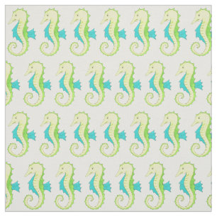 Green Blue Seahorse Sea Horses Ocean Beach Animal Fabric