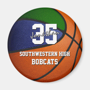 green blue sports team colours gifts basketball magnet