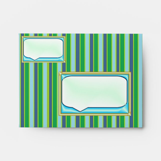 Green Blue Striped Envelopes (Front)