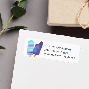 Green & Blue Summer Popsicle Return Address Label