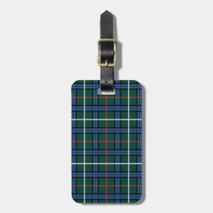 Green Blue Tartan Luggage Tag